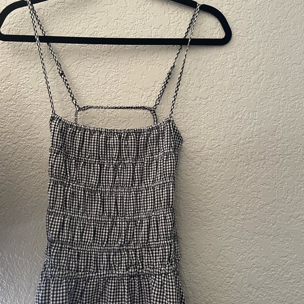 SOLID & STRIPED Black and White Smocked dress